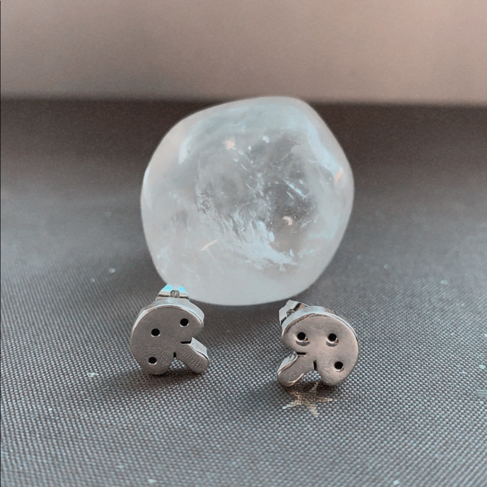 Sterling silver mushroom stud earrings